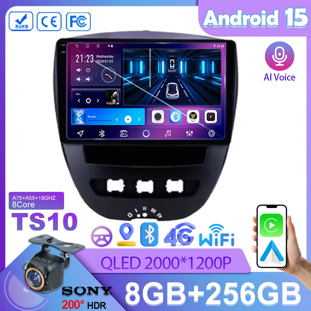 

Android15 Carplay autoradio For Ford Focus 2 3 Mk2 Mk3 2004 2005 - 2011 navigazione GPS lettore multimediale WiFi + 4G Stereo