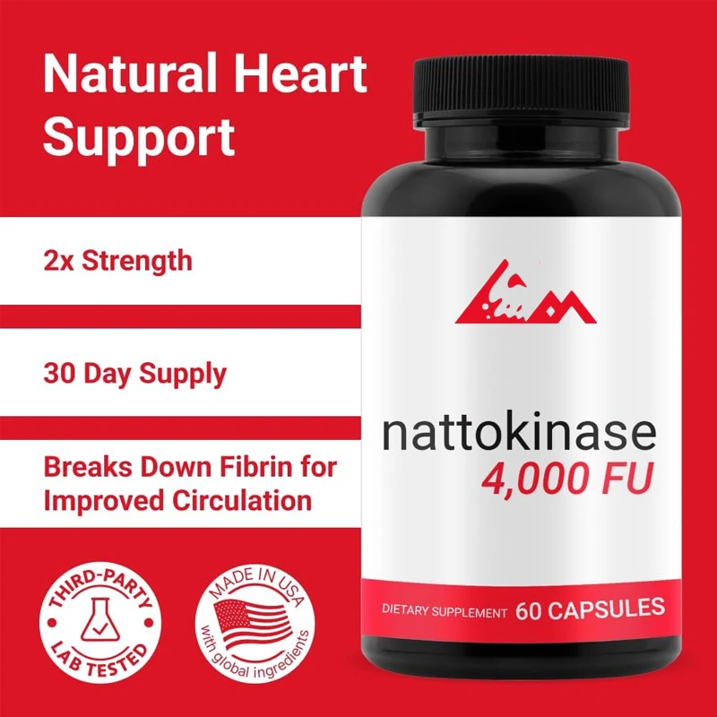 Nattokinase Supplement -4000 FU per serving, high-quality nattokinase formula, supports heart health -60 pills