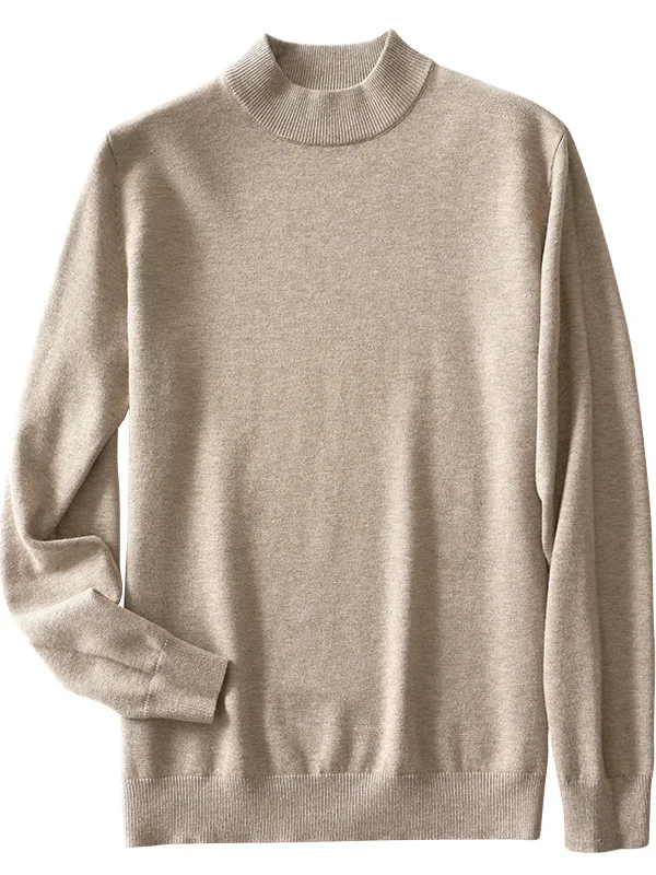 Men's Autumn Winter Thiened Woolen Sweater Casual Slim Fit Knitted Sweater f High Collar Loose Velvet irt Base Layer