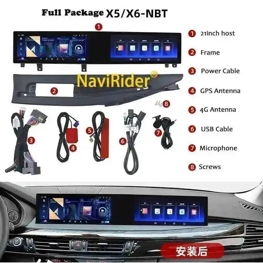 21inch Dual Screen CarPlay For BMW E60 E61 E63 E64 2003-2010 CCC CIC Android 15 Navi Multimedia Video Player Stereo Wifi 4G view 6