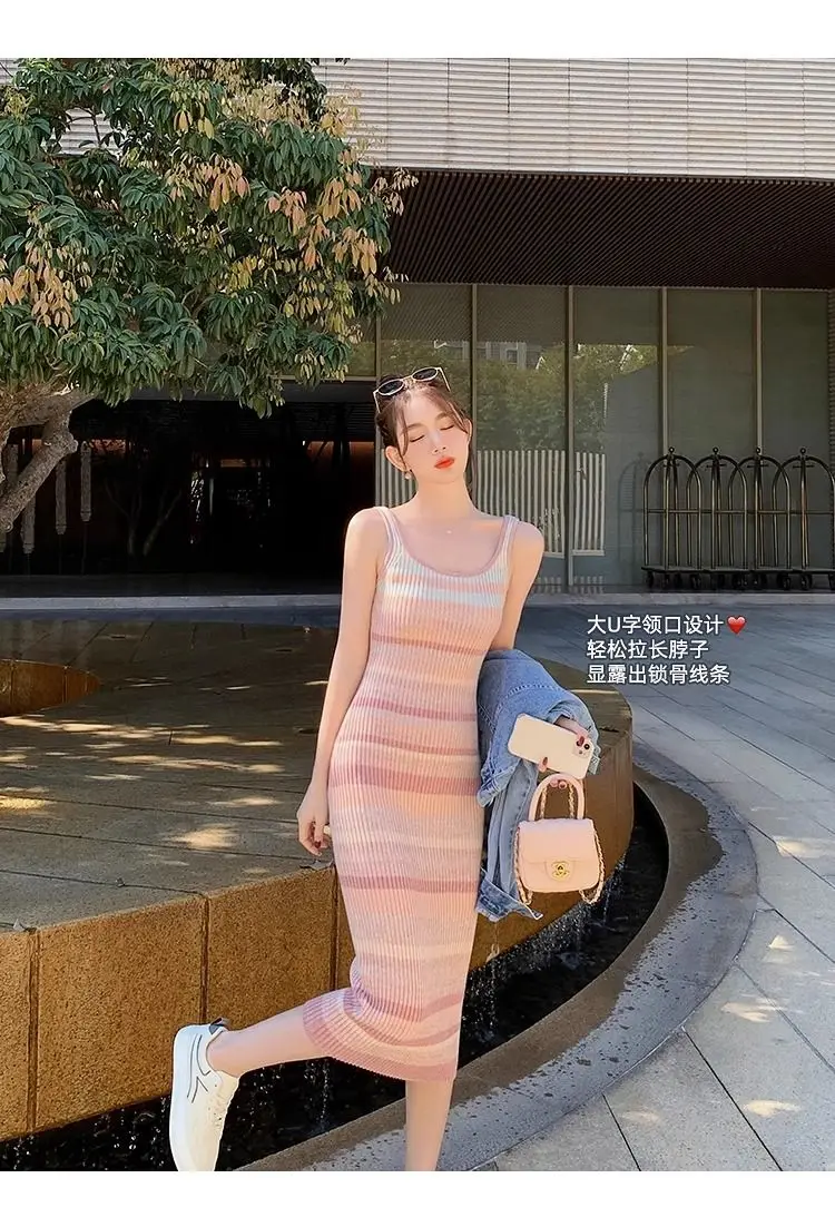 

Вязаное платье без рукавов женское летнее весеннее, винтажное, ажурное, с воротником на молнии, с оборками, в стиле «социэт», с рукавом до локтя, простое