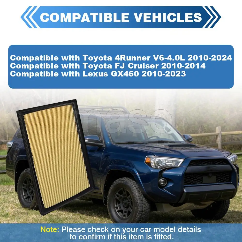 

17801-38050 17801-38051 Engine Air Filter For Toyota 4Runner V6-4.0L 2010-2024 FJ Cruiser 2010-2014 Lexus GX460 2010-2023