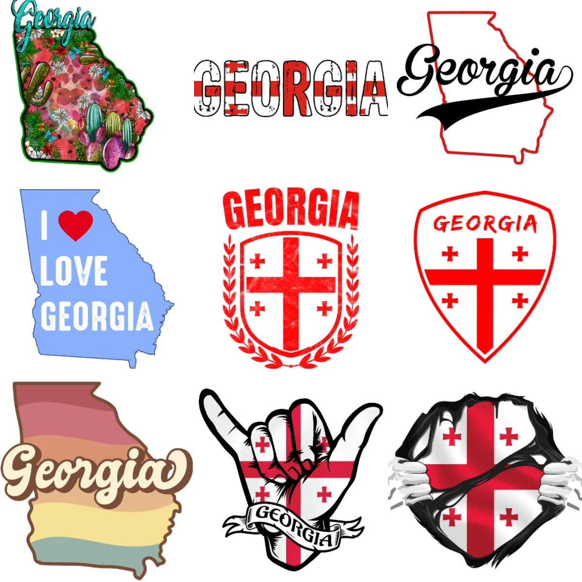 

GE Georgia Flag Map Creative PVC Stickers for Car Bicycle Motorcycle Window Helmet Bumper Fridge Wall Decoration Accessories