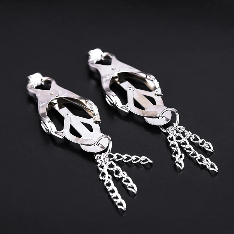 للنساء والزوجين فراشة معدنية مستديرة الرأس مع سلسلة الحلمة كليب تحفيز الحلمة كليب BDSM الكبار يمزح الجنس لعب اللعب