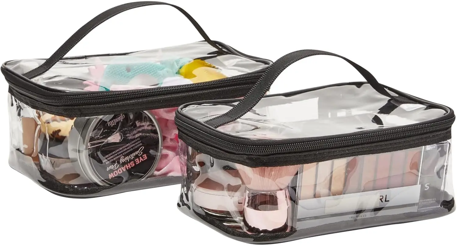 حقيبة تخزين كبيرة شفافة من مادة PVC للسفر، حقائب تنظيم مقاومة للماء، حقيبة مستحضرات التجميل، حقيبة تخزين ألعاب قابلة لإعادة الاستخدام لألغاز المكعبات