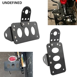 For Harley Axle Side Mount Scooter Moped License Holder Plate Motorcycle Number Plate Rear Taillight Bracket Black