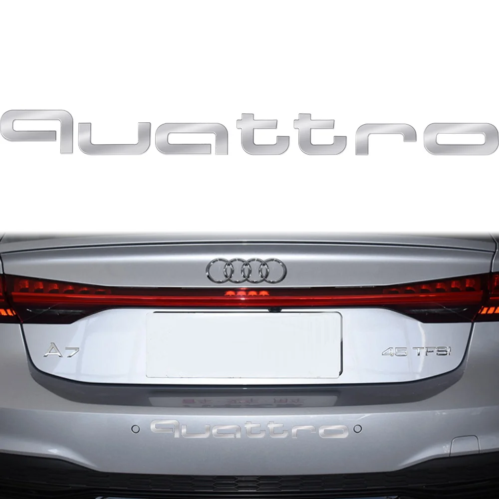 3D Auto Quattro Emblem Karosserie-Aufkleber Kofferraum-Dekoration für Audi RS Sline S A4 B8 A3 8P A1 A2 A5 A6 C7 8V B6 B7 Q3 Q5 Q6 Q7