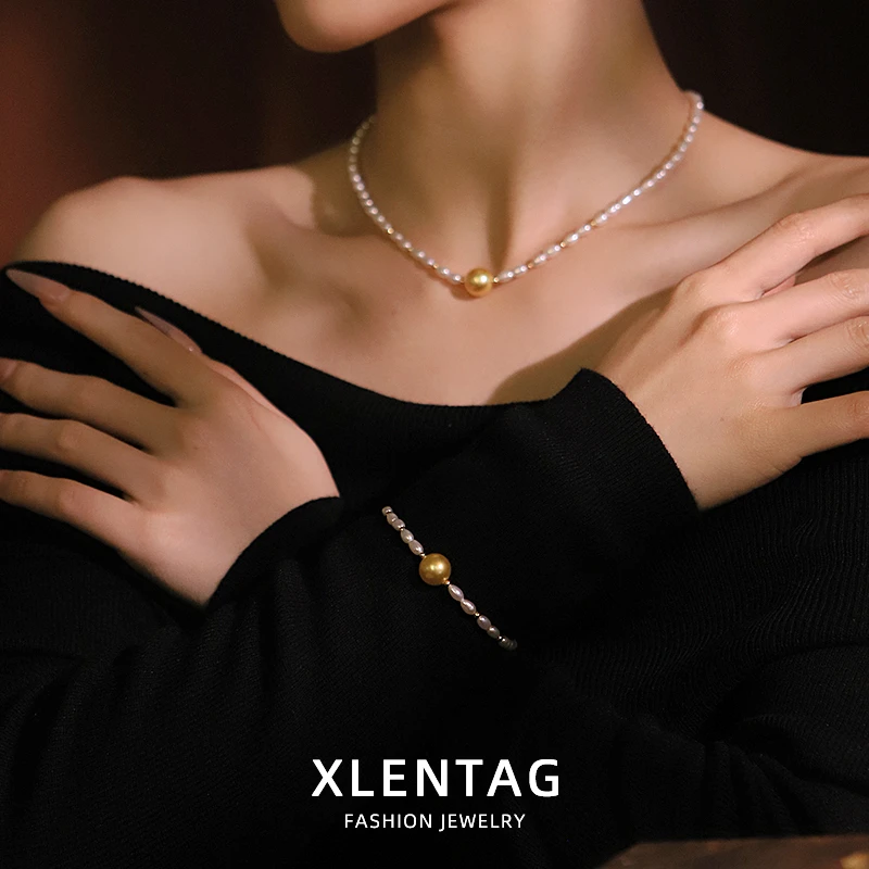 

Желтые бусины Shijia, натуральный жемчуг, медные бусины, набор, регулируемое ожерелье ручной работы, подарок для жены, мамы, женщины, ювелирные изделия GS0210