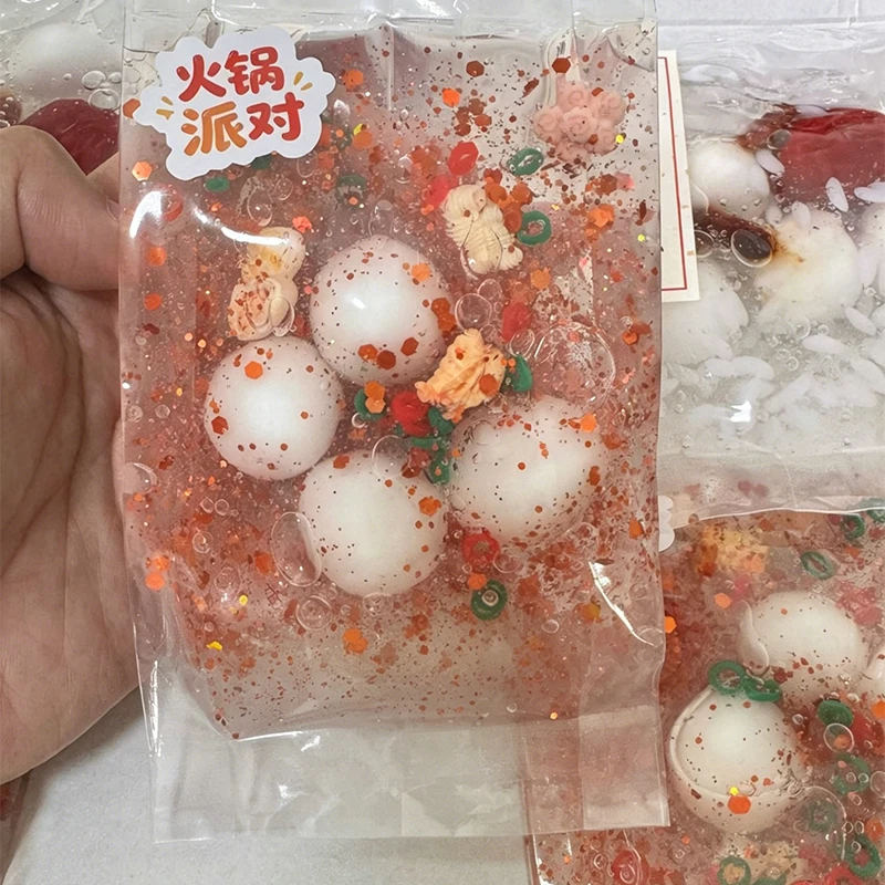 Squishy Stress Relief Ball Hotpot Food Sensory Fidget Handmade Soft Slow Rising Squeeze Ball Cute Kawaii Desk Anxiety Relax image 4