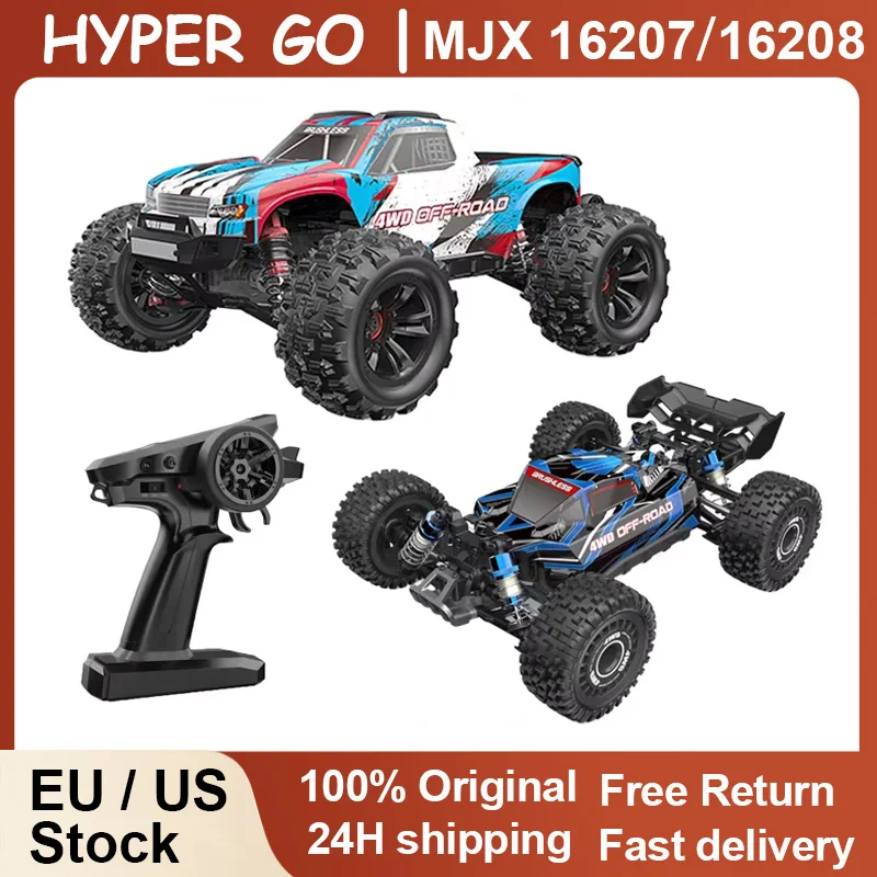 HYPER GO MJX 16207 16208 1/16 RC autó kefe nélküli 2.4G 4WD versenyautó kefe nélküli 70KM/h terepjáró távirányítós RC teherautó hobbi játék
