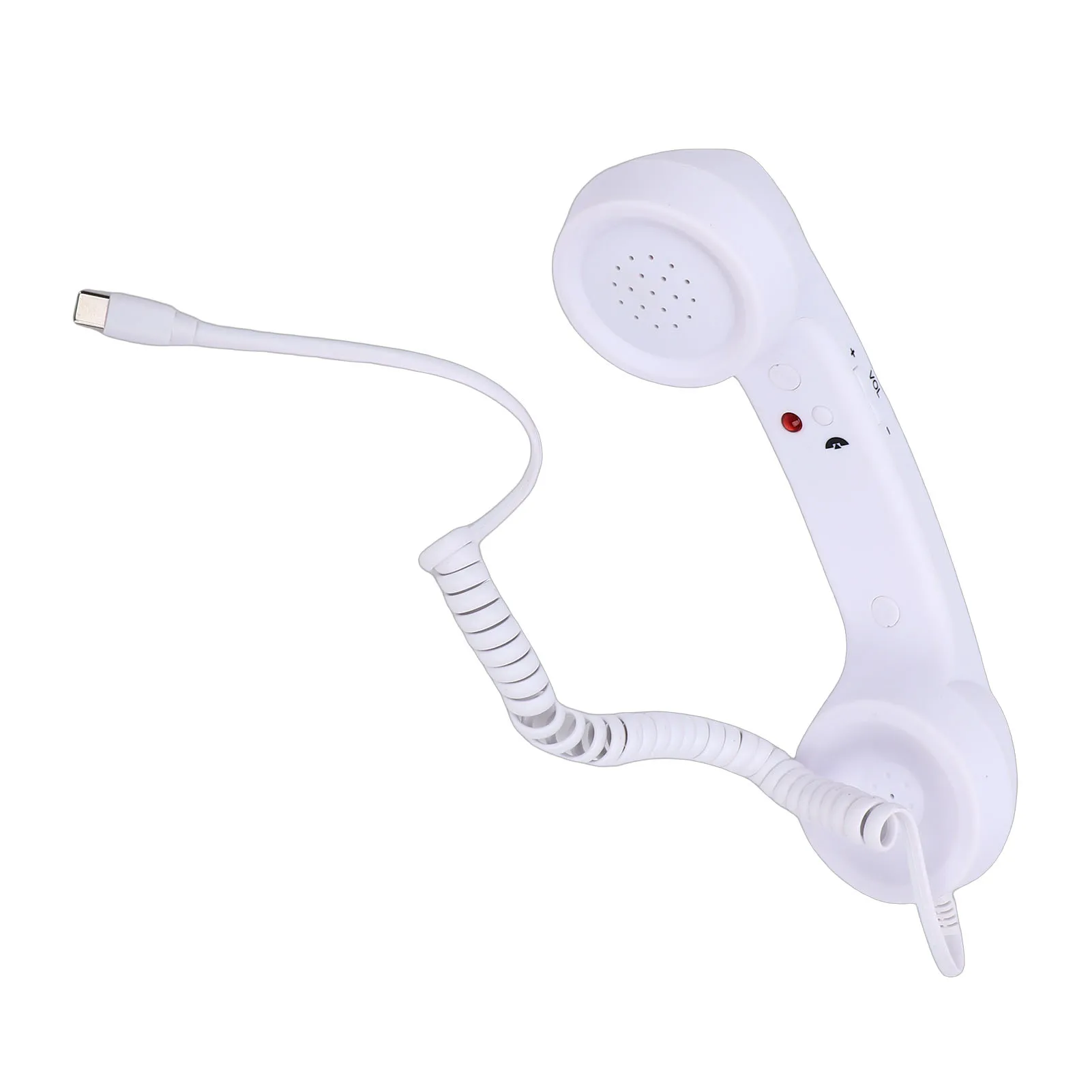 【New】Retro Phone Handset Type C Wired Telephone Handset Handheld Receiver with Mic and Speaker for Conference Call