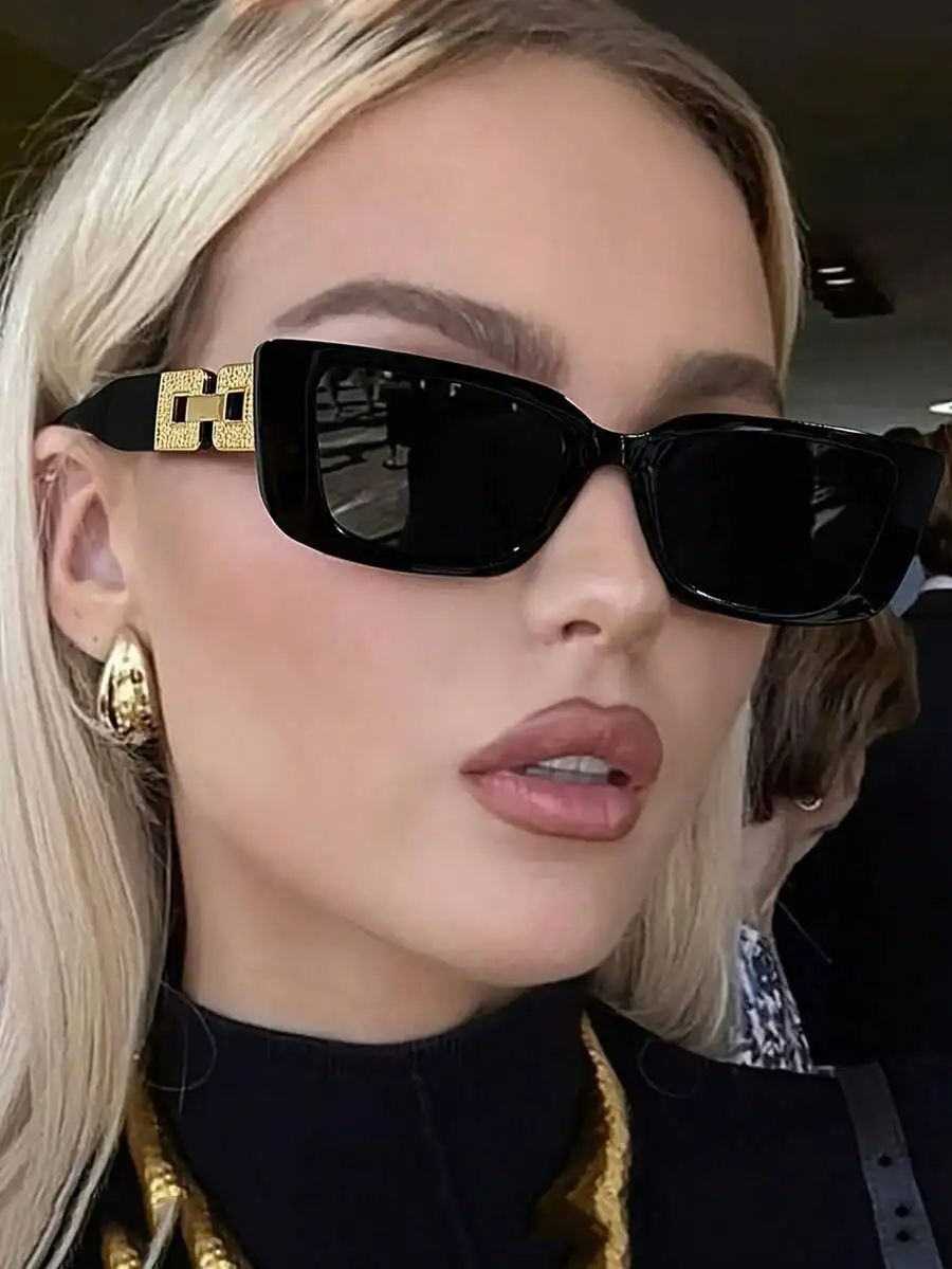 4pcs Women's Square Plastic Dopamine Harajuku Street Snap Fashionable Eyeglasses Set, Suitable For Daily Wear