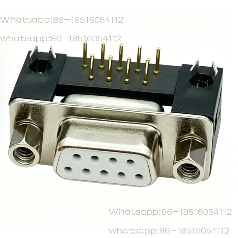 Solid Needle Gold-plated Industrial Grade Connector DB DR9 15 25 37P Male Head Female 90 Degree Elbow Welding Plate