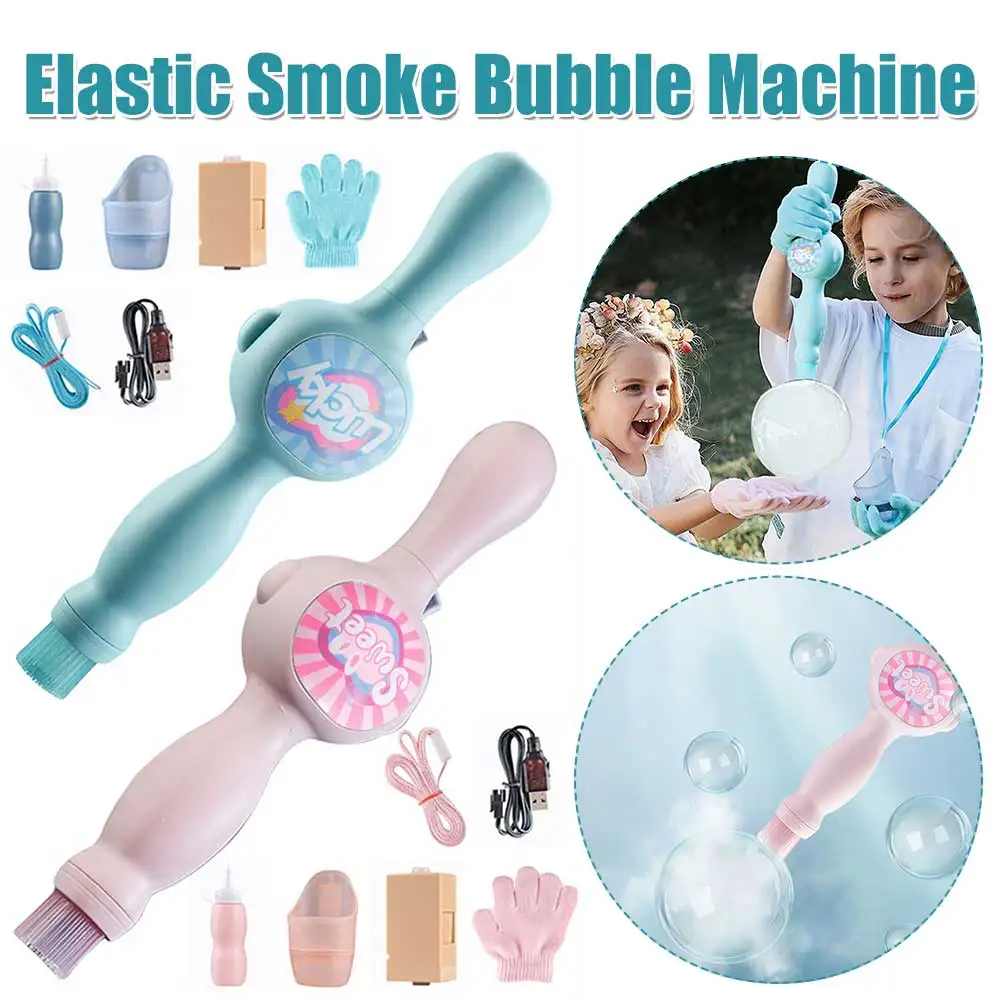 

Автоматическая машина для мыльных пузырей с эластичной трубкой, пусковое устройство для мыльных пузырей, игрушка для детей, для летних вечеринок на открытом воздухе и в саду