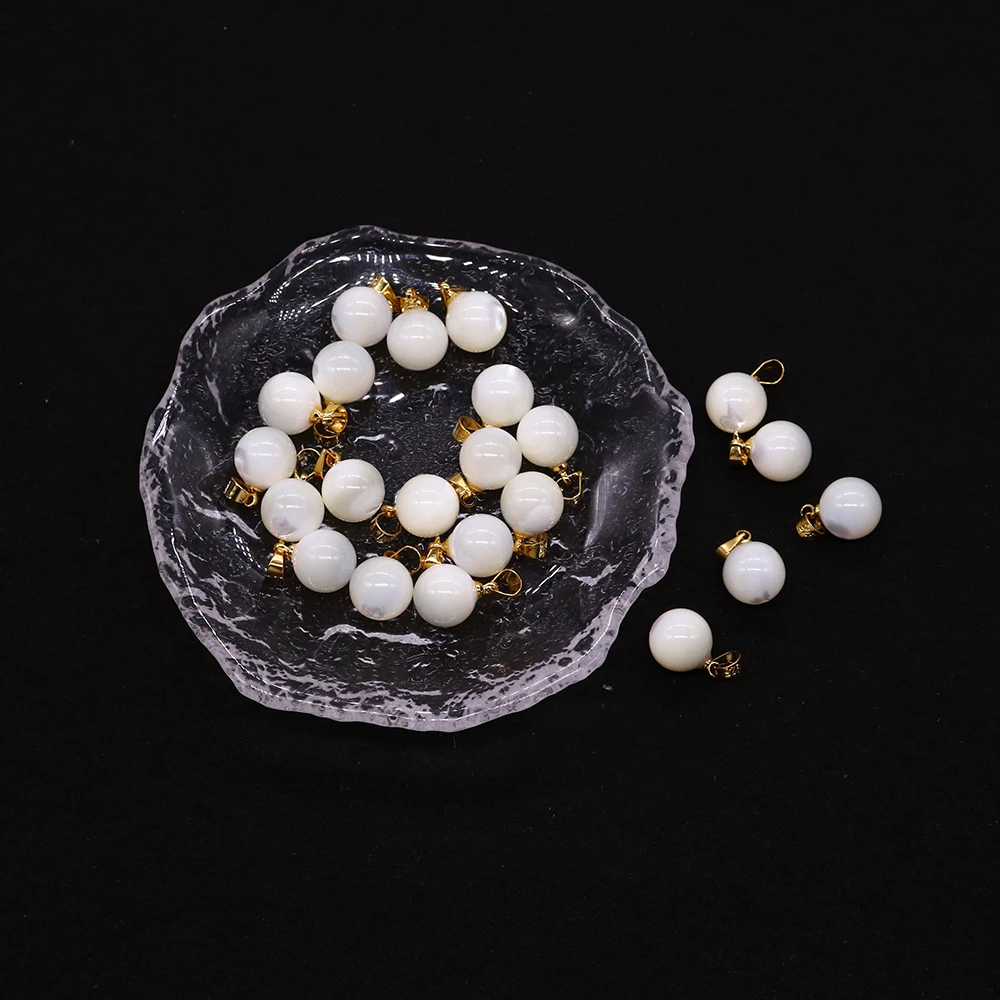 10 мм полированное круглое ожерелье из морской ракушки, 3 шт. для женских украшений