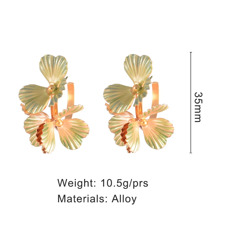 زهرة معدنية C آخر أقراط للنساء المينا محكم البتلة مجوهرات الأزياء أنماط جديدة أنيقة الصيف اكسسوارات هدايا C1940