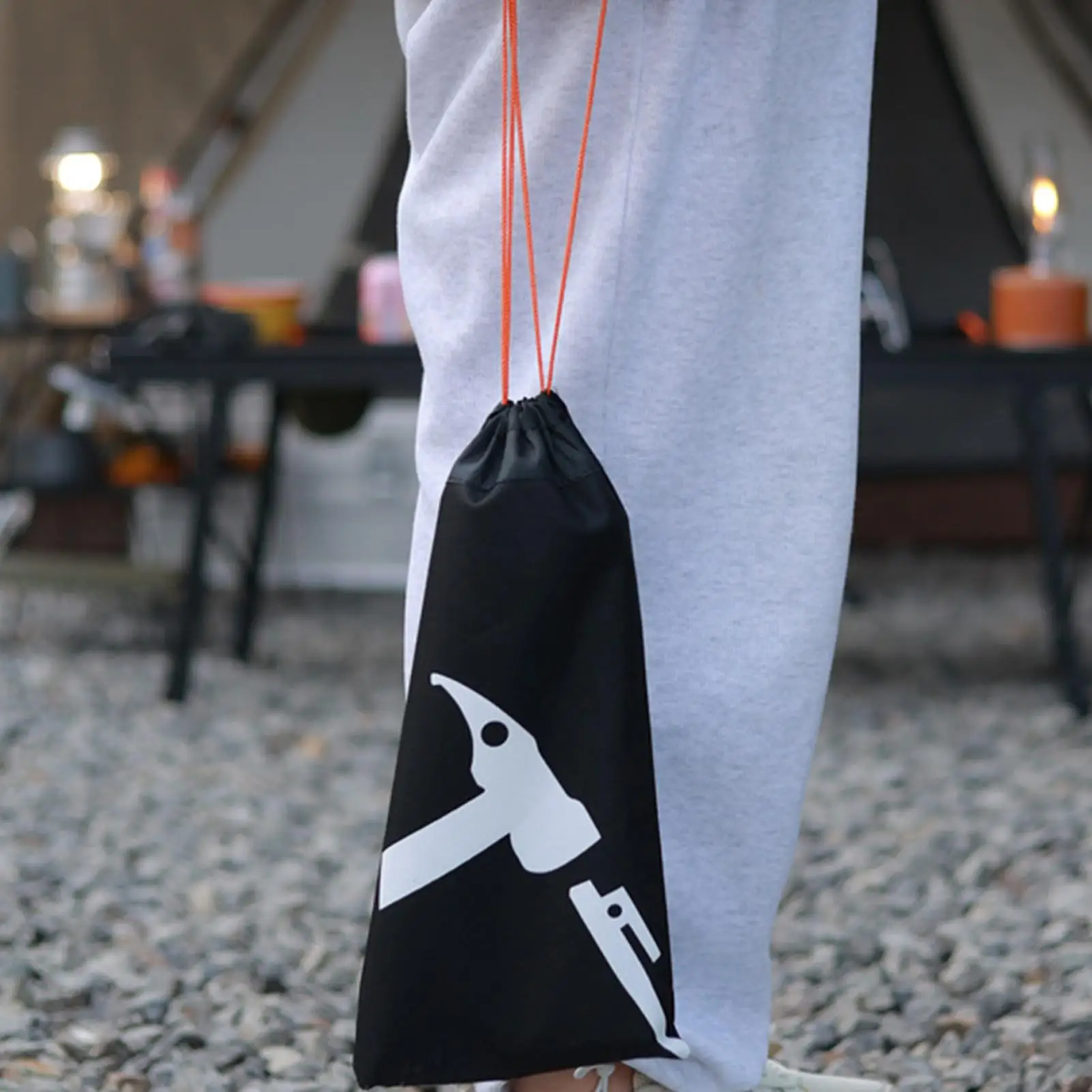 Tent Pegs Bag Ground Stake Bag Oxford Cloth Drawstring Pouch For Ground Nail Storage Compartments Beach Snow Sand Canopy Tarp