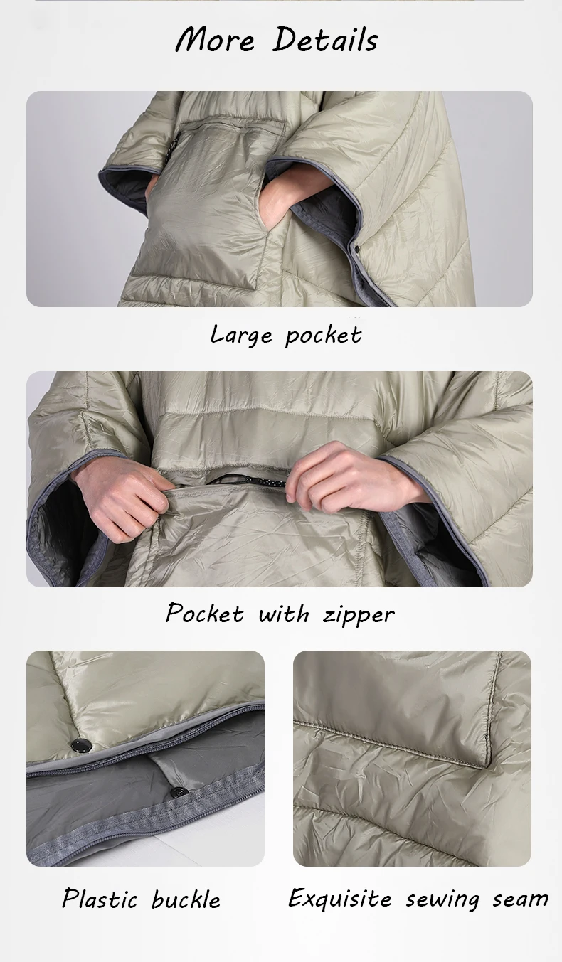 Factory Direct Sales - Winter Poncho Portable Waterproof And Wear-resistant Cloak Sleeping Bag Camping Sleeping Bag