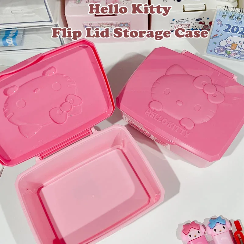 Hello Kitty Storage Box Desktop Dustproof Storage Box Cute Small Storage Box Cosmetics Storage Box Portable Storage Box