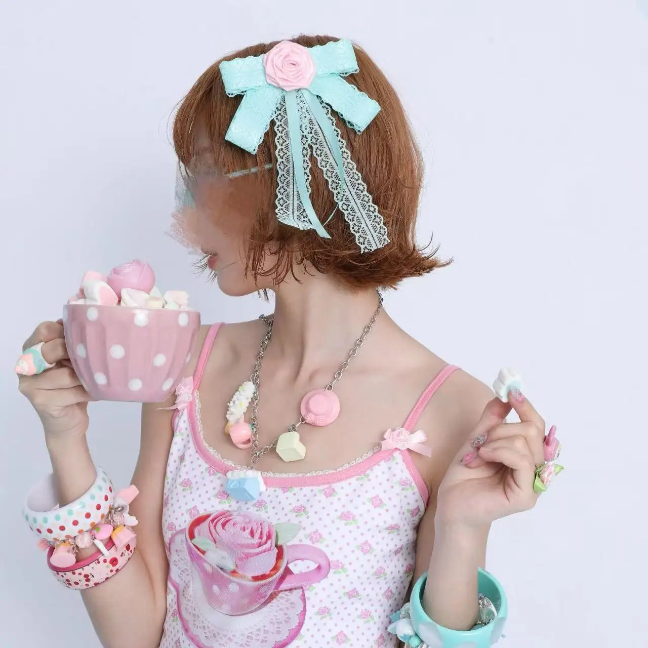 Subculture Vintage Handmade Original Bow Rose Hair Clip Millennium Girl Cute Ins Japanese Brooch Daily Dating Lolita Accessory