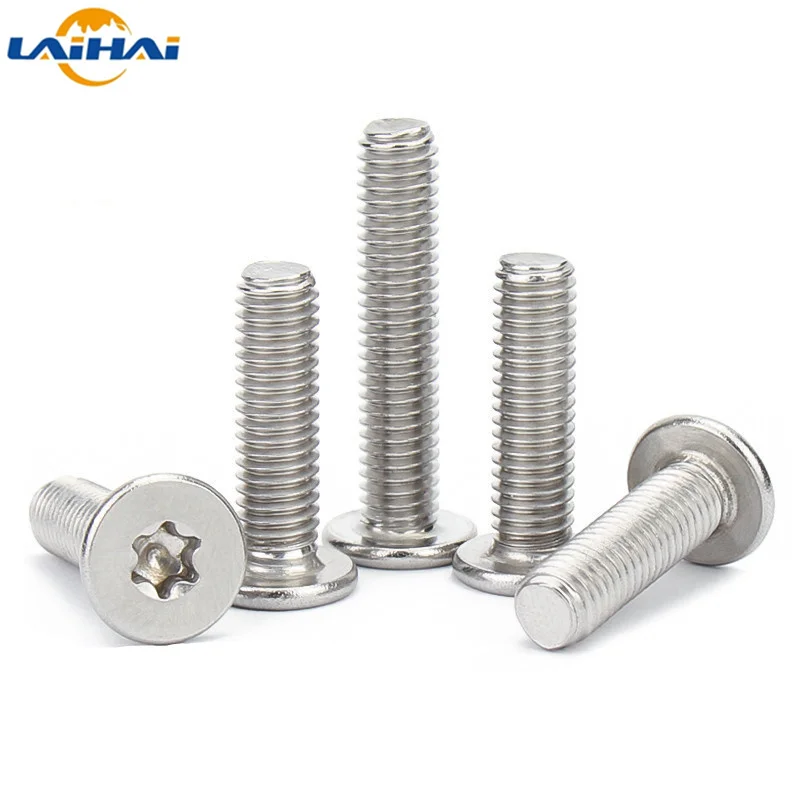 

10-100pcs 304 Stainless Steel M2 M2.5 M3 M4 M5 M6 M8 CM Six-Lobe Torx Ultra Thin Super Low Flat Wafer Head Screw Bolt