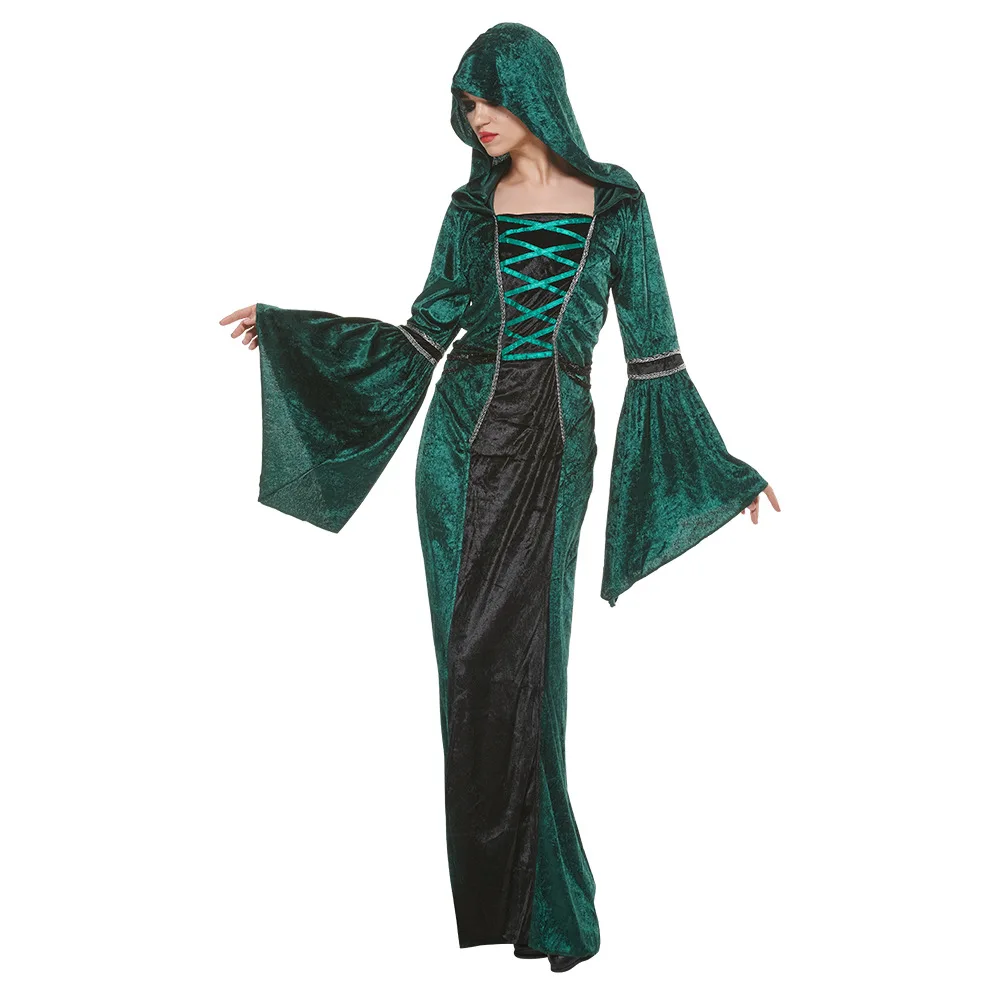 

Adult Women's Emerald Witch Costume Dr loween Role-plang Bar Stage Performance Clothing Ladies' Traditional Chinese F...