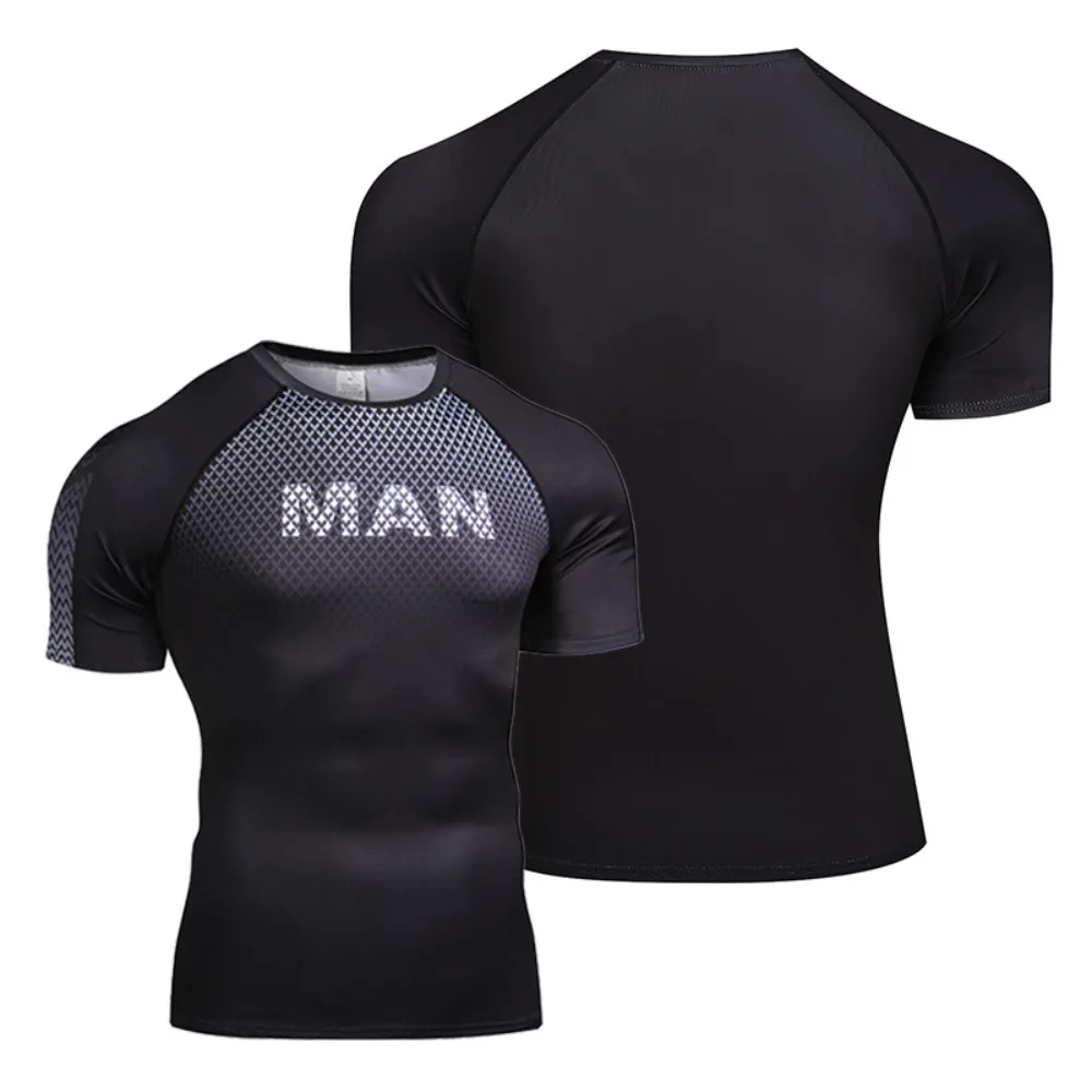 Three-piece Set Mens Workout Shirt - Moisture Wicking Compression Fit T-Shirt for Training, Running, Gym & Outdoor Sports