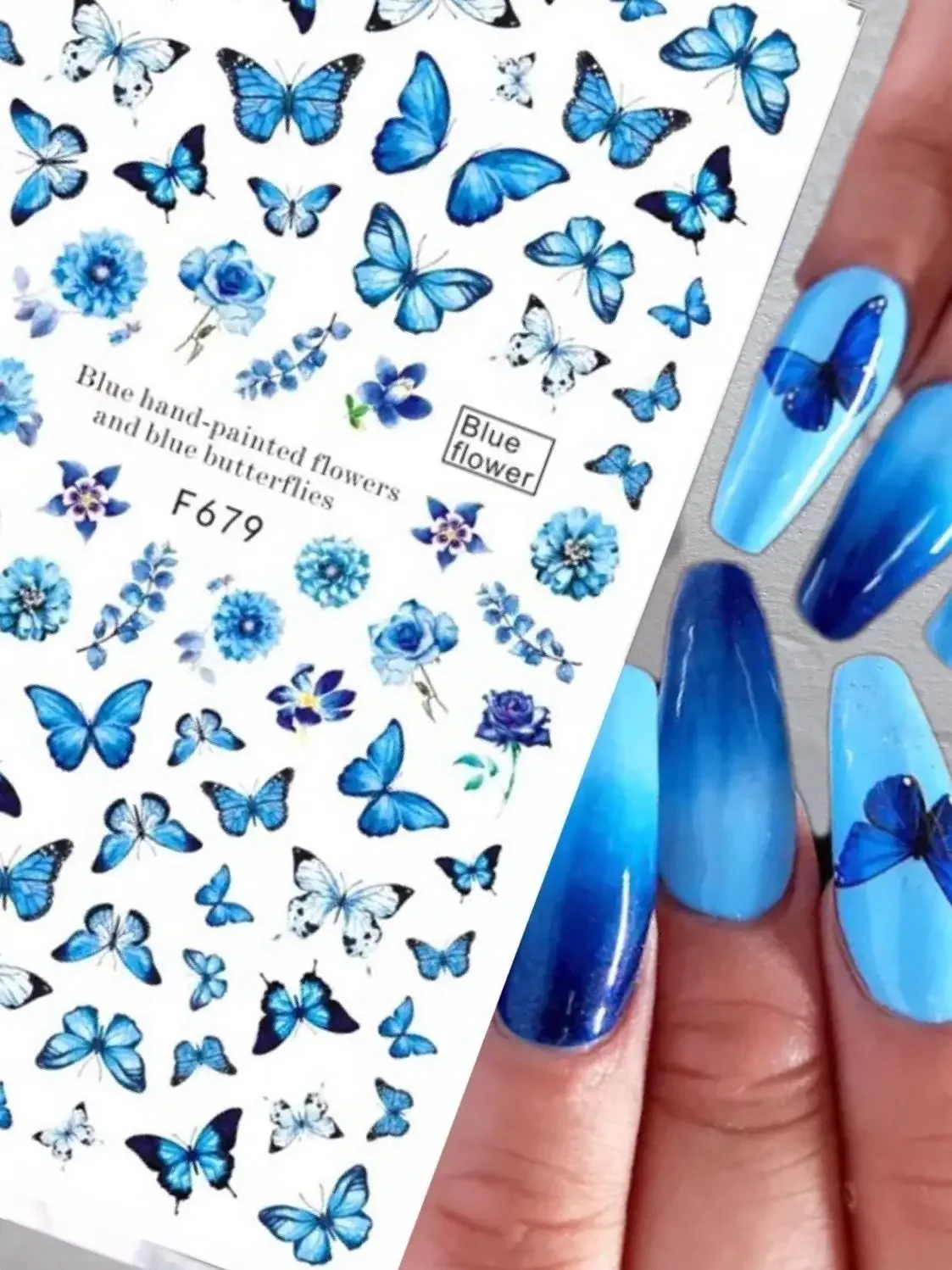 3D 네일 스티커 나비 시리즈 백 글루 셀프 접착 네일 아트 장식 도구 슬라이더 네일 데칼용