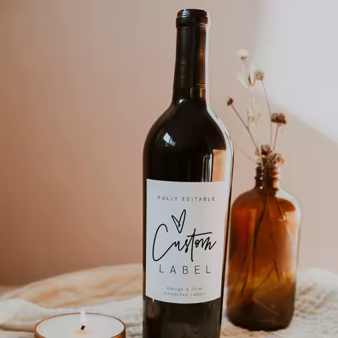 30pcs Custom Photo Wine Label Prosecco Champagne Label Vinyl Sticker Funny Novelty Gift Birthday Anniversary Wedding