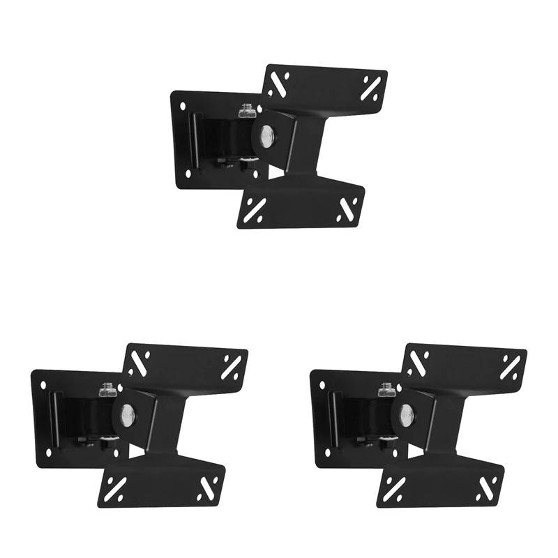 3X Universal Wall Mount Stand For 15-27Inch LCD LED Screen Height Adjustable Monitor Retractable Wall For VESA