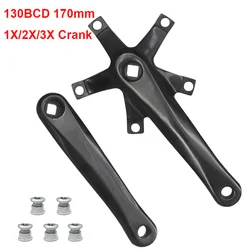 130BCD Crank Square Hole Road Bike Crankset 170mm Fixed Gear Bicycle Parts BMX Folding Bike Crank Arm Double/Triple Chainwheel