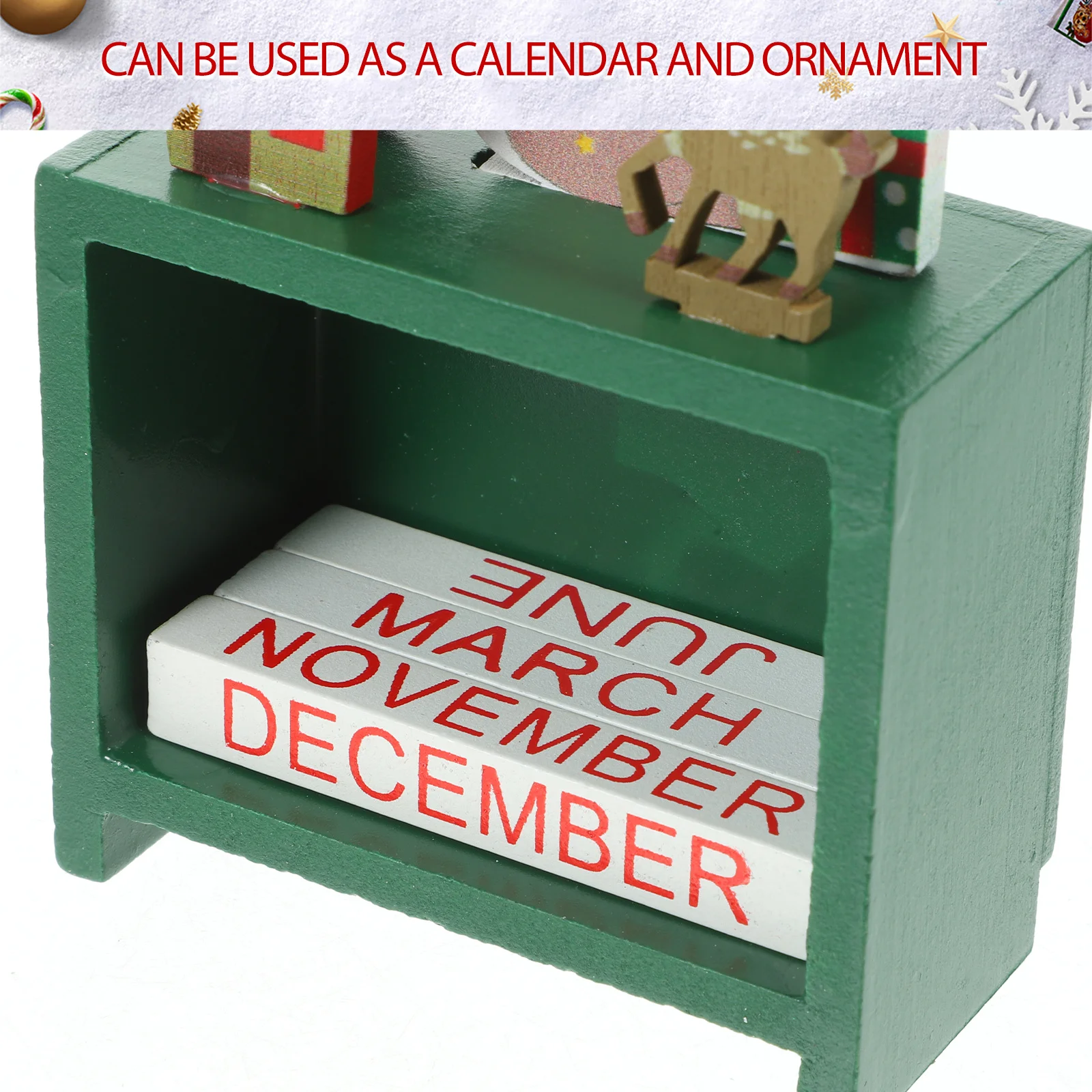 

Creative Wooden Xmas Calendar Desktop Ornament Festive Holiday Decoration Stable Safe Long Lasting Gift