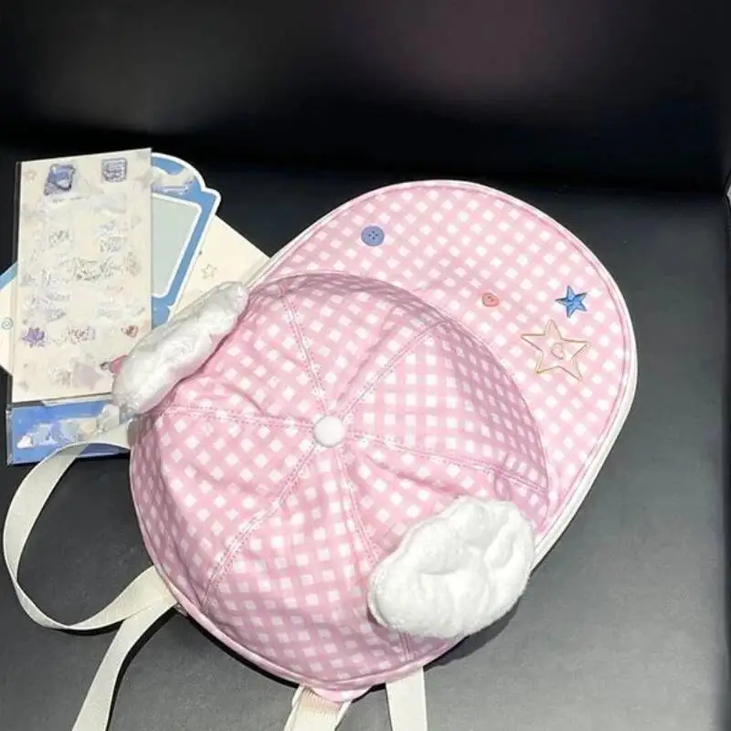 Contrast Color Plaid Kawaii Star Embroidery Backpack Haruku All Match Women Schoolbags New Casual Student Preppy Backpacks Y2k