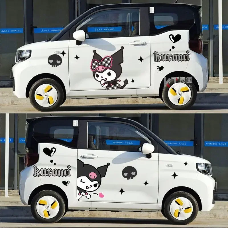 

Sanrio Kuromi автомобильные наклейки украшения автомобиля Wuling мини мультфильм милые макароны наклейки устойчивые к грязи водонепроницаемые защита от солнца