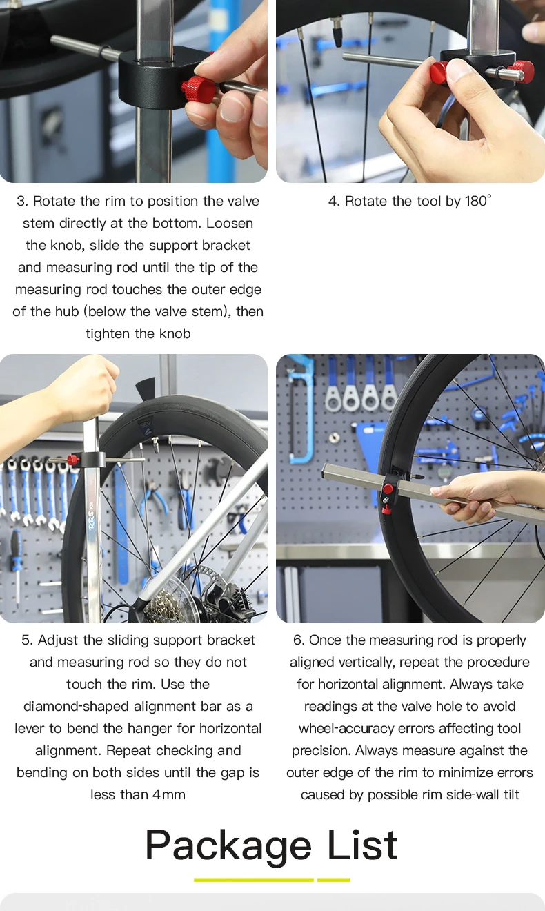 RRSKIT Fahrrad-Schaltwerk-Ausrichtungswerkzeug aus Edelstahl, Hinterrad-Ausrichtungskorrektur, Schaltwerk-Positionierungs- und Getriebe-Einstellwerkzeug – Detail 7