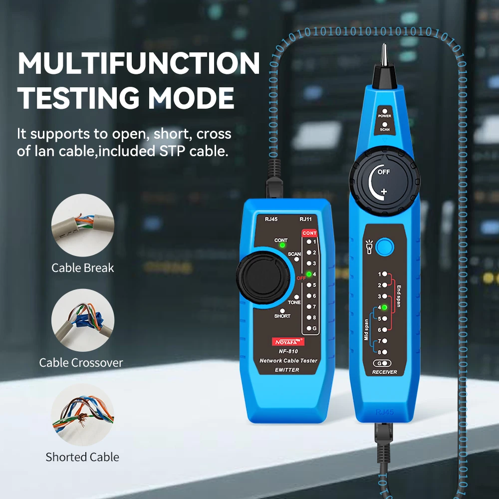 NOYAFA NF-810 Network Cable Tester RJ11 RJ45 Cat5 Cat6 Wire Tracer LAN Line Finder  Diagnostic Tool for Telephone And LAN Cables