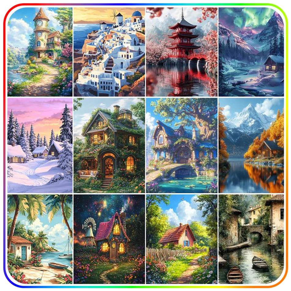 2026 Diamantmalerei Neuheiten: Landschafts-Diamantmosaik, 5D Diamantbilder, Nadelkunst, Bastelarbeiten mit Diamanten, Heimdekoration