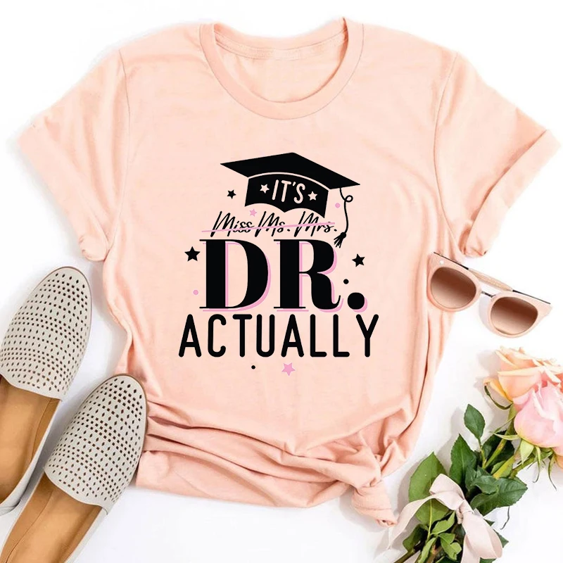 Graduation Shirts PhD Graduate Shirt Graduation Gift New Dr Custom Shirt New Doctor Aesthetic Clothes Gift Harajuku L