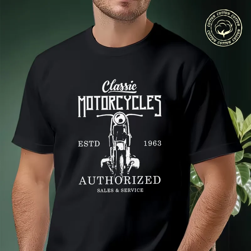 

2026 Men Cotton Casual T-shirts Motorcycle Label Design Tee Men s Summer Cycling Sportswear Tops