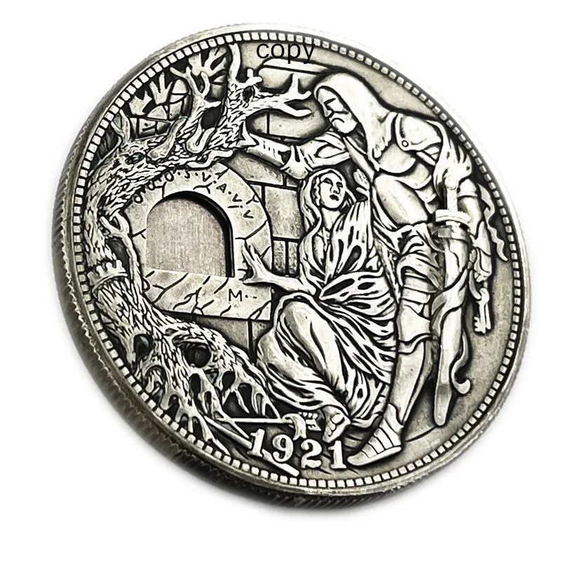 Imagem -03 - Moeda Mágica do Cavaleiro Templário Medieval Mecanismo em Movimento Santo Graal Armadilha Roman Booteen Hobo Nickel Presente Criativo Pcs