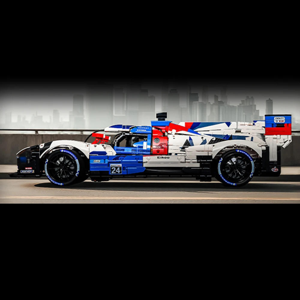 Tecnologia meccanica Auto da corsa Modello di blocchi Modello ad alta difficoltà Assemblaggio per adulti Veicolo di ingegneria Giocattolo per esposizione regalo