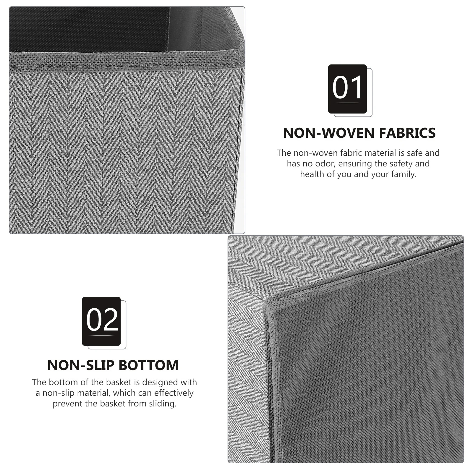 

Square No Lid Storage Box Non-Woven Fabrics Sundries Storage Bin Portable Clothes Organizer Stable Bottom Laundry Basket