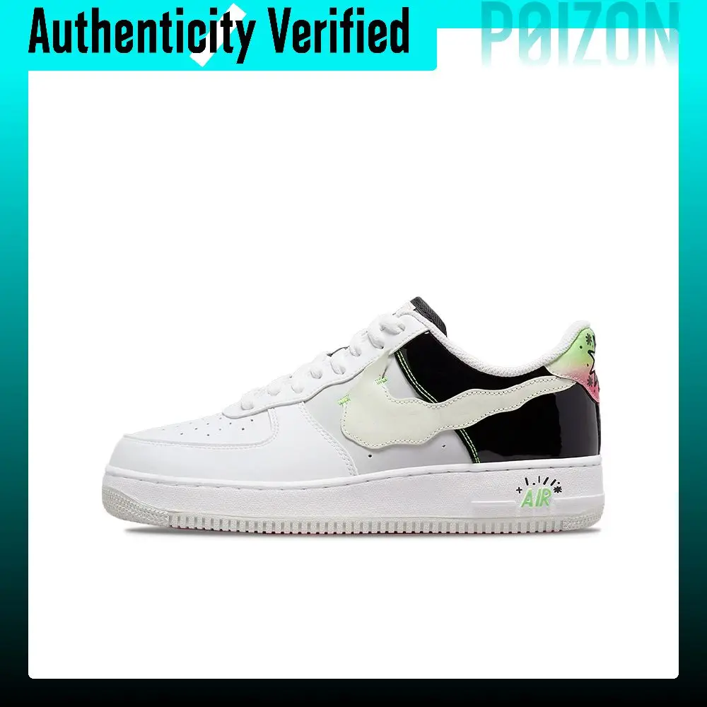 Zapatillas Nike Air Force 1 para patinar, modelo de caña baja para hombre, en color blanco, negro y verde, DV1229-111.