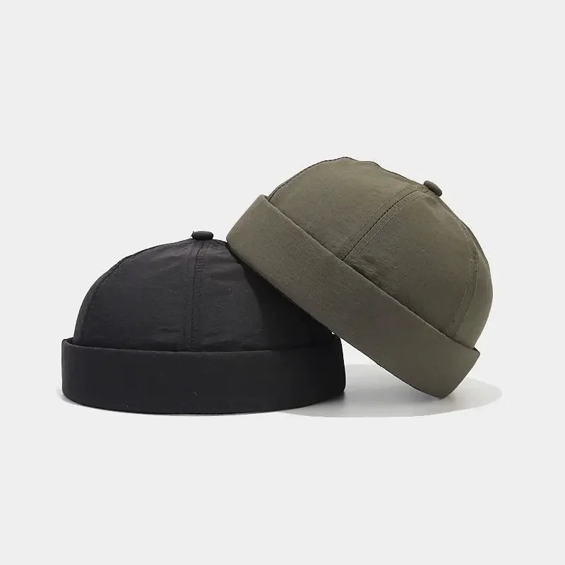 Four Seasons Polyester Solid Docker Cap Brimless Hat Skullies Beanie Hats Landlord Sailor Cap Men and Women 18