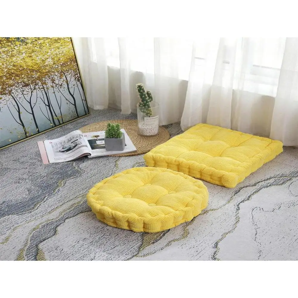 

Round Square Velvet Cushion Set Of 2 Soft-Touch Extra Thick Decorative Pad For Home Meditation Living Room