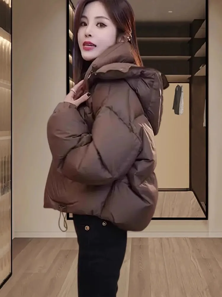 

Women's down Cotton Jaet Thiened Loose Fit Winter Coat ort Outerwear Large Size Korean Sle Commute Faion