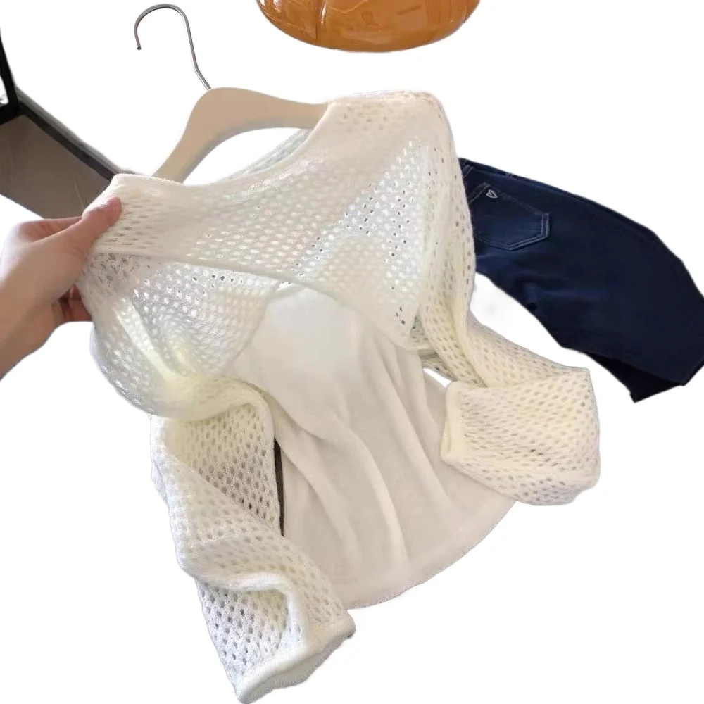 

Spring and Summer 2026 New Temperament Elegant Solid Color Stacked Two-piece Long-sleeved Knitted Sweater New Top High-end Wear
