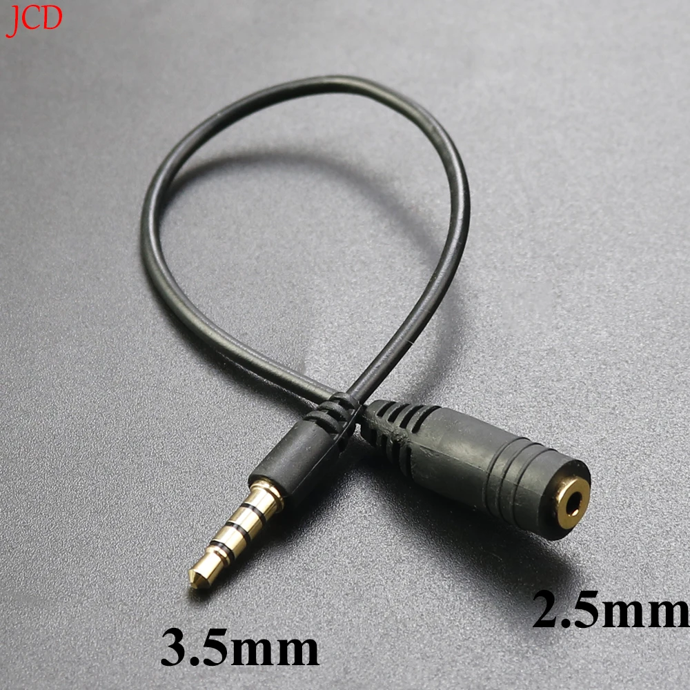 2PCS 4 Section 3.5mm Male to 2.5mm Female Headset Tieline stereo 3.5 to 2.5 Connect Cable 3.5mm mobile phone connect  headset