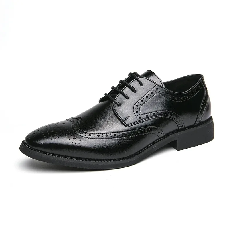 

NewMen'S Leather Shoes Casual Business Men'S Formal Shoes, Office Wedding Fashionable And Comfortable Men'S Shoes