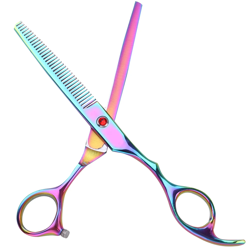 

Pet Hair Scissors 7 Inch Round Head Colorful Anti Rust Stainless Steel Ergonomic Handle Trimmer Shaper Dog Accessories Pet